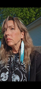 3D Printed Feather Leather Fringe Earrings Made in America - Qu!rk Boutique