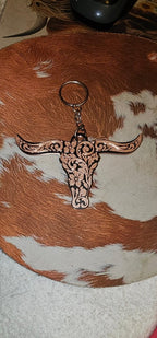 3d Print Tooled Longhorn Keychain or Purse Charm Ornament - Made in America - choice of colors - Qu!rk Boutique