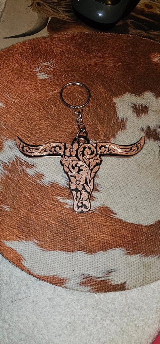 3d Print Tooled Longhorn Keychain or Purse Charm Ornament - Made in America - choice of colors - Qu!rk Boutique