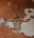 3d Print Tooled Longhorn Keychain or Purse Charm Ornament - Made in America - choice of colors - Qu!rk Boutique