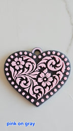 3d Printed Tooled Cowboy Cowgirl Heart Keychain or Purse Charm - Qu!rk Boutique