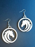 Baha Ranch 3D Print Silver Silk western Earrings Choice of styles Made in America