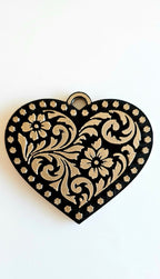 3d Printed Tooled Cowboy Cowgirl Heart Keychain or Purse Charm - Qu!rk Boutique