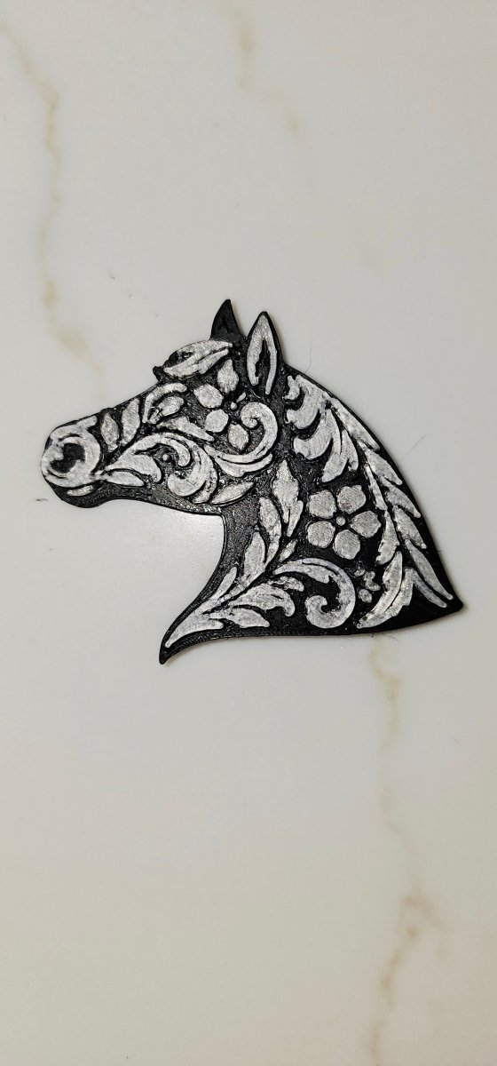 Baha Ranch Year of the Horse Tooled 3d Print Bookmark Keychain Hatpin Magnet Purse Charm Made in America - Qu!rk Boutique