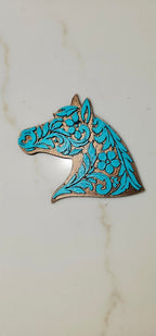 Baha Ranch Year of the Horse Tooled 3d Print Bookmark Keychain Hatpin Magnet Purse Charm Made in America - Qu!rk Boutique