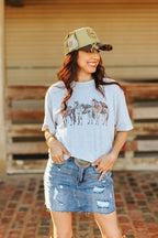 Saddled Horses Graphic Tee - Qu!rk Boutique