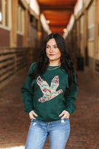 Sequin Duck Camo Patch Sweatshirt - Qu!rk Boutique