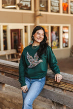 Sequin Duck Camo Patch Sweatshirt - Qu!rk Boutique