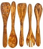 Olive Wood Kitchen Servers Set -5 pcs - Qu!rk Boutique