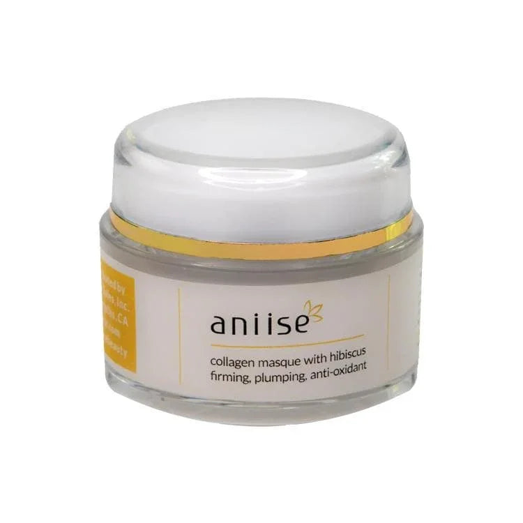 Aniise collagen masque with hibiscus jar, skincare for firming and plumping, at Qu!rk Boutique