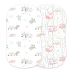 Turtles and Water Lily Bamboo Changing Pad Cover/Bassinet Sheets - Qu!rk Boutique