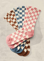 Checkerboard Crew Socks - Qu!rk Boutique