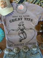 Sorry For Having Great Tits Graphic Tee - Qu!rk Boutique