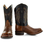 Miel Square Toe Leather Cowboy Boots - Qu!rk Boutique