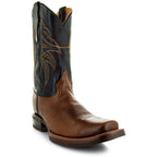 Miel Square Toe Leather Cowboy Boots - Qu!rk Boutique