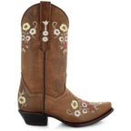 Women's Snipped Toe Western Boots | Floral Showstopper Cowgirl Boots (M50044) - Qu!rk Boutique