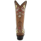 Women's Snipped Toe Western Boots | Floral Showstopper Cowgirl Boots (M50044) - Qu!rk Boutique