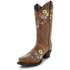 Women's Snipped Toe Western Boots | Floral Showstopper Cowgirl Boots (M50044) - Qu!rk Boutique
