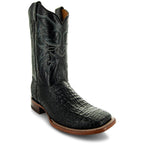Black Caiman Belly Print Men's Cowboy Boots H4001 - Qu!rk Boutique
