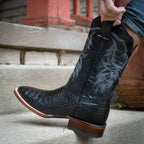 Black Caiman Belly Print Men's Cowboy Boots H4001 - Qu!rk Boutique