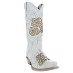 White Rose Inlayed Women's Cowgirl Boots (M50032) - Qu!rk Boutique