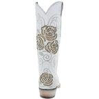 White Rose Inlayed Women's Cowgirl Boots (M50032) - Qu!rk Boutique