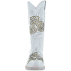 White Rose Inlayed Women's Cowgirl Boots (M50032) - Qu!rk Boutique