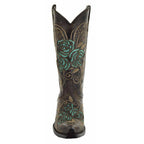 Turquoise Rose Inlayed Women's Cowgirl Boots (M50032) - Qu!rk Boutique