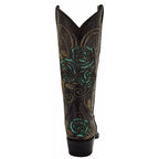Turquoise Rose Inlayed Women's Cowgirl Boots (M50032) - Qu!rk Boutique