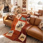 Old Rodeo Western Throw Blanket 60" x 80" Ultra Soft Made in America - Qu!rk Boutique