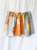 💚 Tea Towel: Cream Flowers on Orange - Qu!rk Boutique