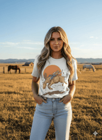 The Sunset Cowboy Rider Graphic Tee - Qu!rk Boutique