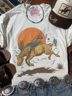 The Sunset Cowboy Rider Graphic Tee - Qu!rk Boutique