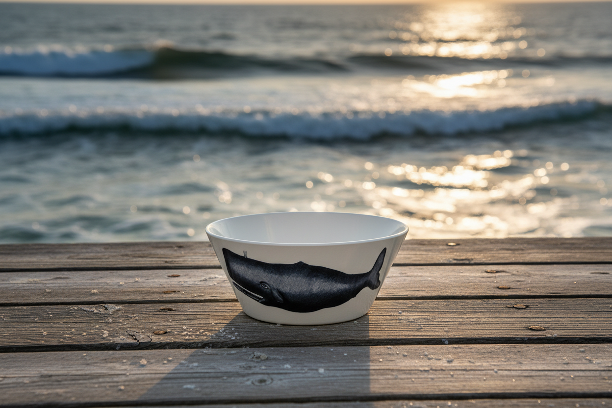 Scrimshaw Serving Bowl