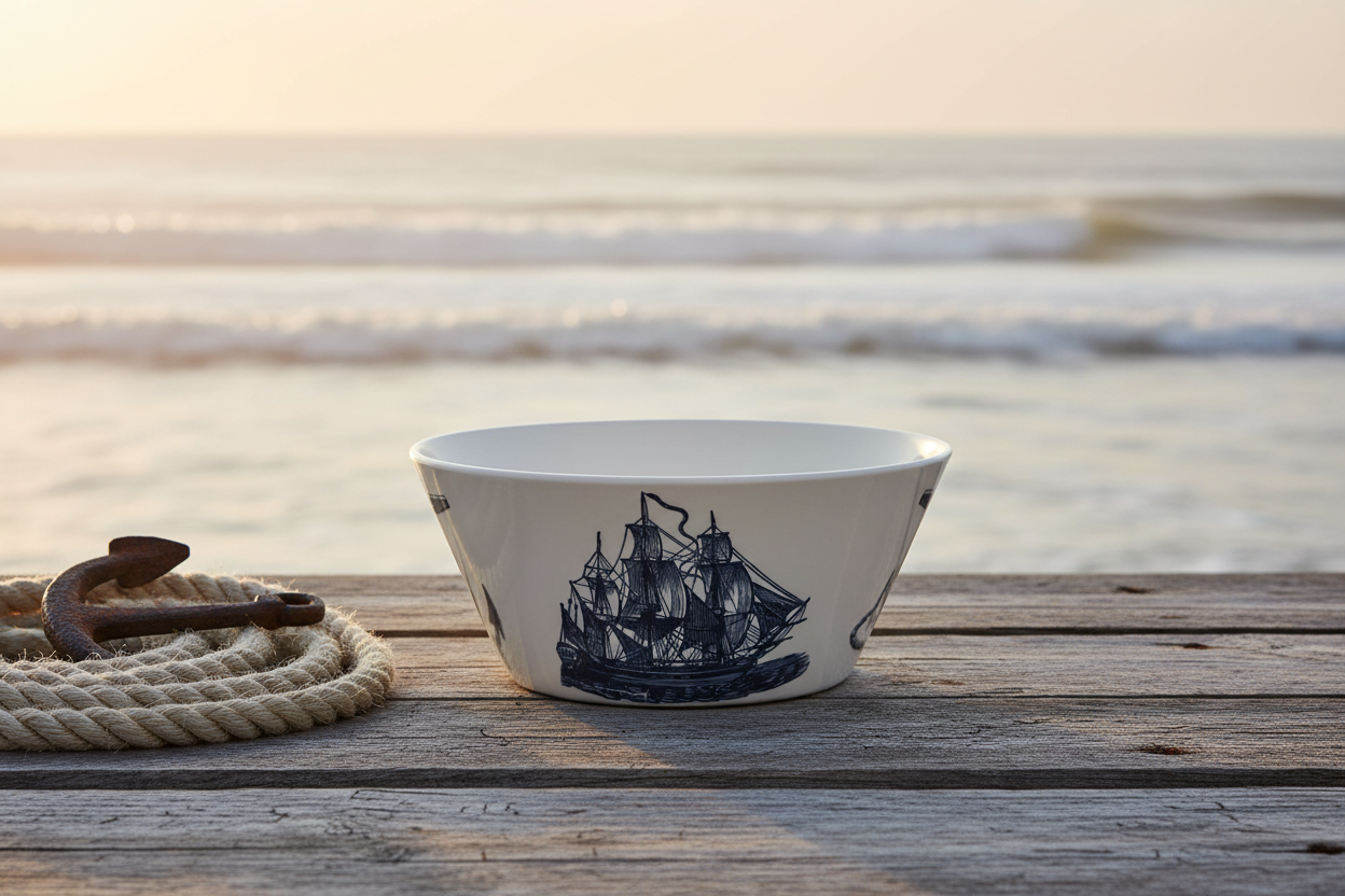 Scrimshaw Serving Bowl