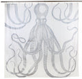 Octopus Silver Metallic Shower Curtain 72"x72"