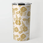 Warm Gold Floral Travel Mug - Qu!rk Boutique
