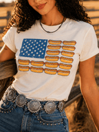 USA Hot Dog Flag Graphic Tee - Qu!rk Boutique