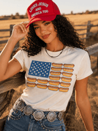 USA Hot Dog Flag Graphic Tee - Qu!rk Boutique