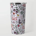 Bright Watercolor Flower - Purple - Travel Mug - Qu!rk Boutique