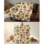 Baha Ranch Vintage Cowboy Collage Ultra-Soft Micro Fleece Blanket 60" x 80" Made in America - Qu!rk Boutique