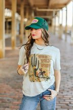 Wild West Cactus Graphic Tee - Qu!rk Boutique
