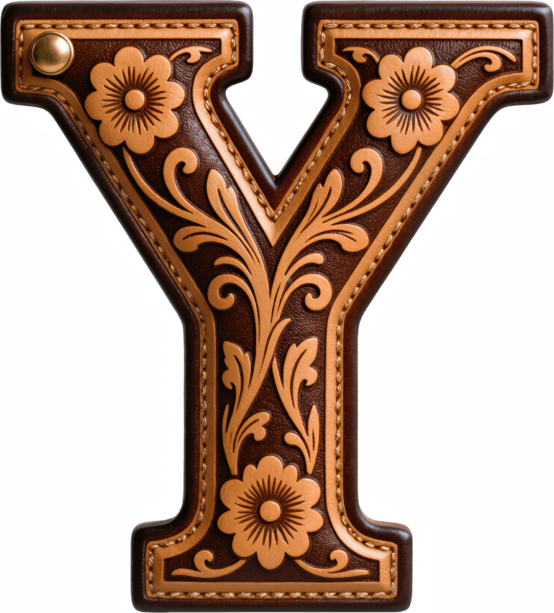 Monogrammed Initial Western Leather Look Saddle Longhorn Cowboy Cowgirl Kitchen Dish Towels Made in America - Qu!rk Boutique